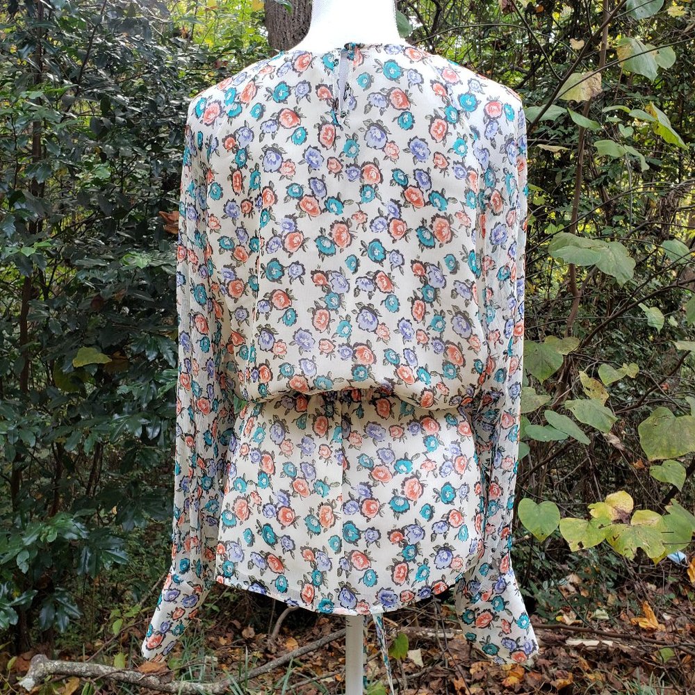 JASON WU SilkTop Long Sleeves in Soft Floral Print Size 10 New NWT - Picture 9 of 11